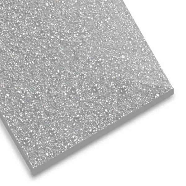 Plancha Metacrilato Purpurina Plateada