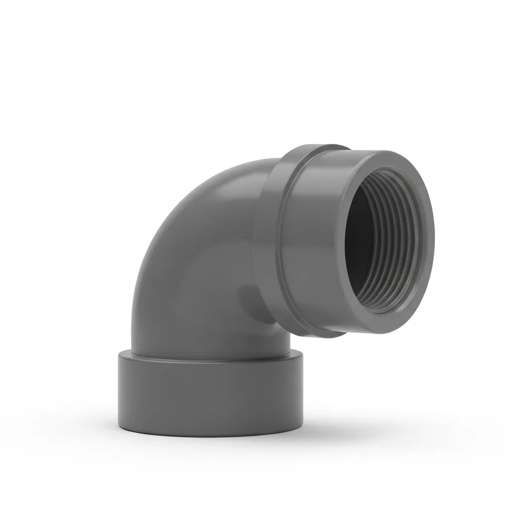 Codo PVC 90º Reducido 50×50-40 Encolar Gris
