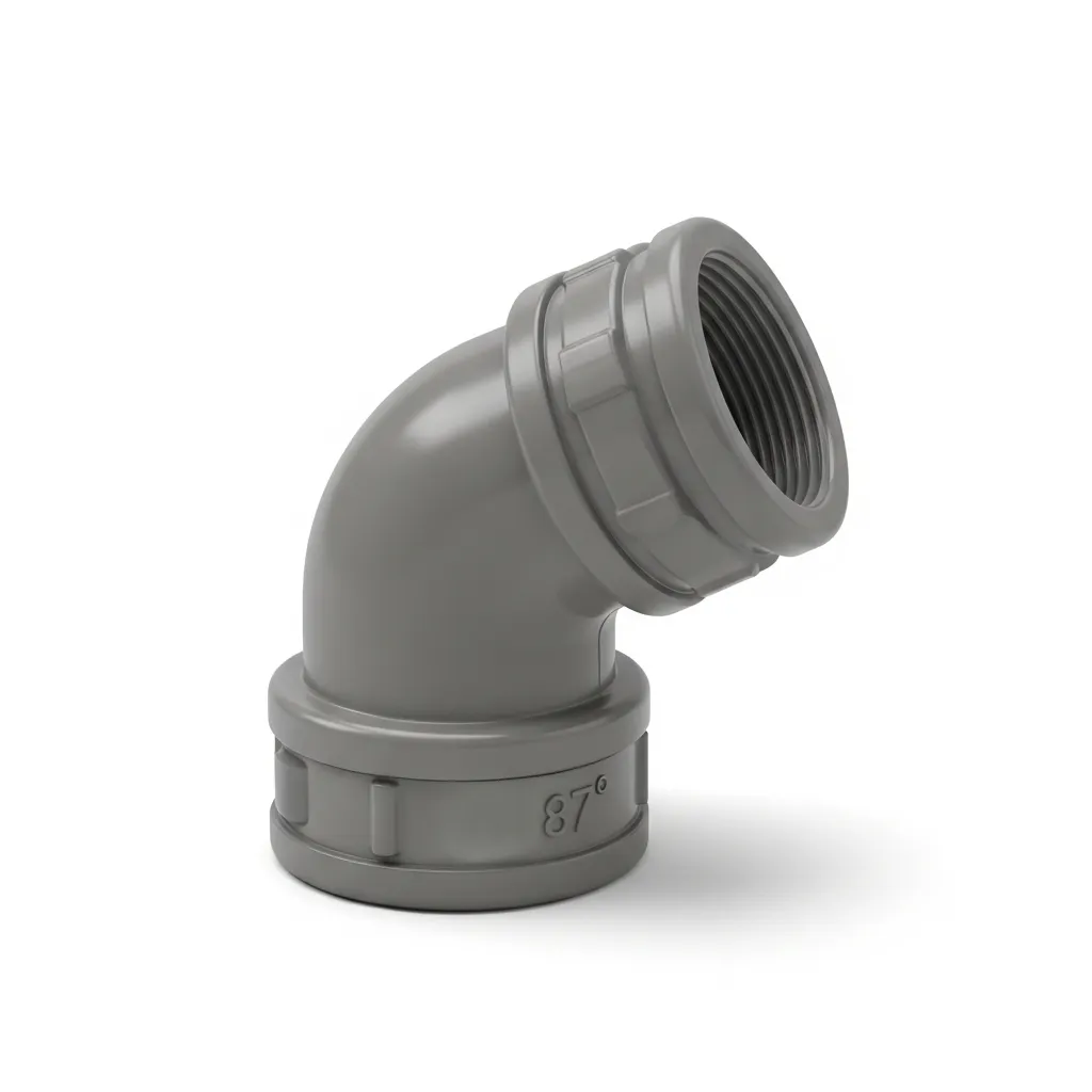 Codo PVC Doble 40 mm 87º M-H Gris