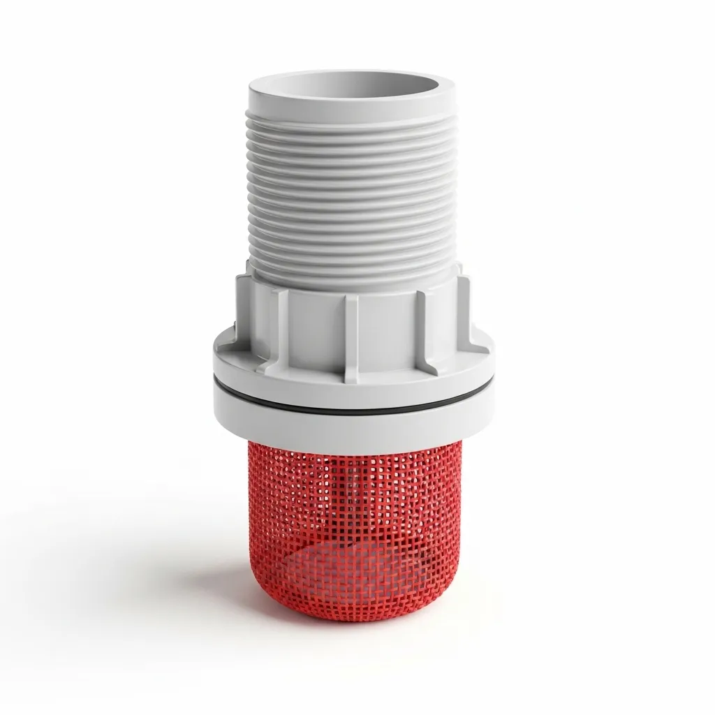 Válvula de Pie PVC 75 mm Malla Roja